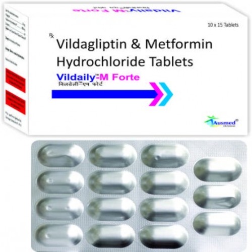 Vildagliptin 50 mg Metformin Hydrochloride IP 1000 mg tab