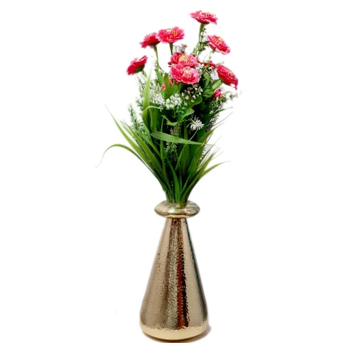 SH001 Brass Textured Flower vase