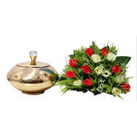 Brass Textured Handi Dry Fruit Bowl - Color: Golden