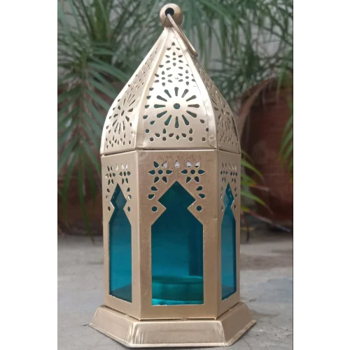 S-H-045 Iron Hanging Lanterns For Decoration - Color: Blue