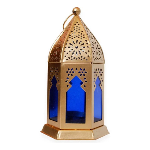 S-H-043 Stylish Iron Hanging Lanterns - Color: Blue