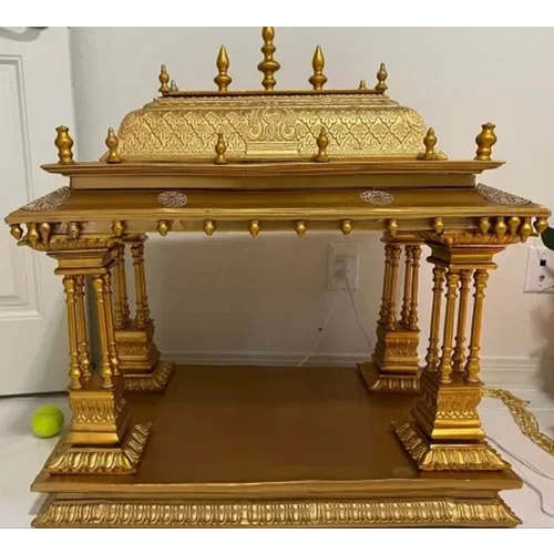 Sh024 Brass Home Temple - Color: Golden