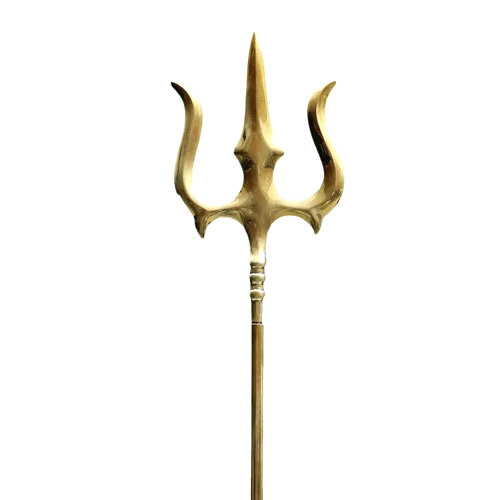 Brass Shiv Trident Trishul - Color: Golden