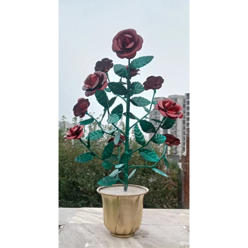 Iron Flower With Brass Pot - Color: Multicolor