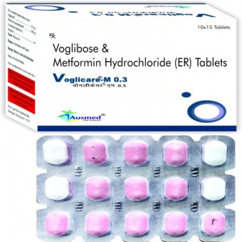 Voglibose IP 0.3 mg Metformin Hydrochloride IP 500 mg (In extended release form) tab