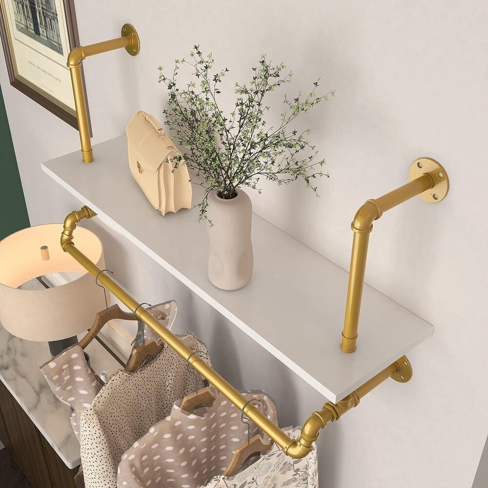 Clothing Rack Display Garment Rack Wall Mounted Storage, Laundry Room ...