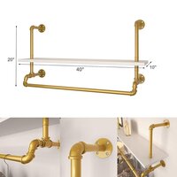 Clothing Rack Display Garment Rack Wall Mounted Storage, Laundry Room 40