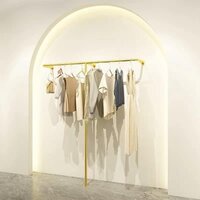 Industrial Pipe Clothes Rack, Heavy Duty Wall Mounted  Iron Garment Bar