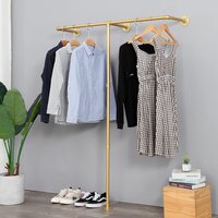 Industrial Pipe Clothes Rack, Heavy Duty Wall Mounted  Iron Garment Bar