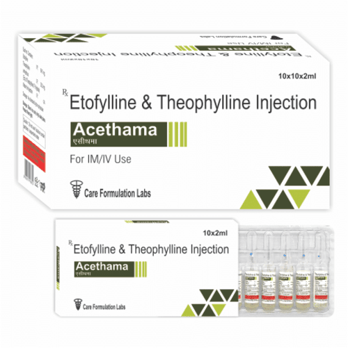 Etofylline I.P. 84.7mg Theophylline anhydrous (eq. to Theophylline I.P. Hydrate) I.P. 25.3mg water injection I.P.