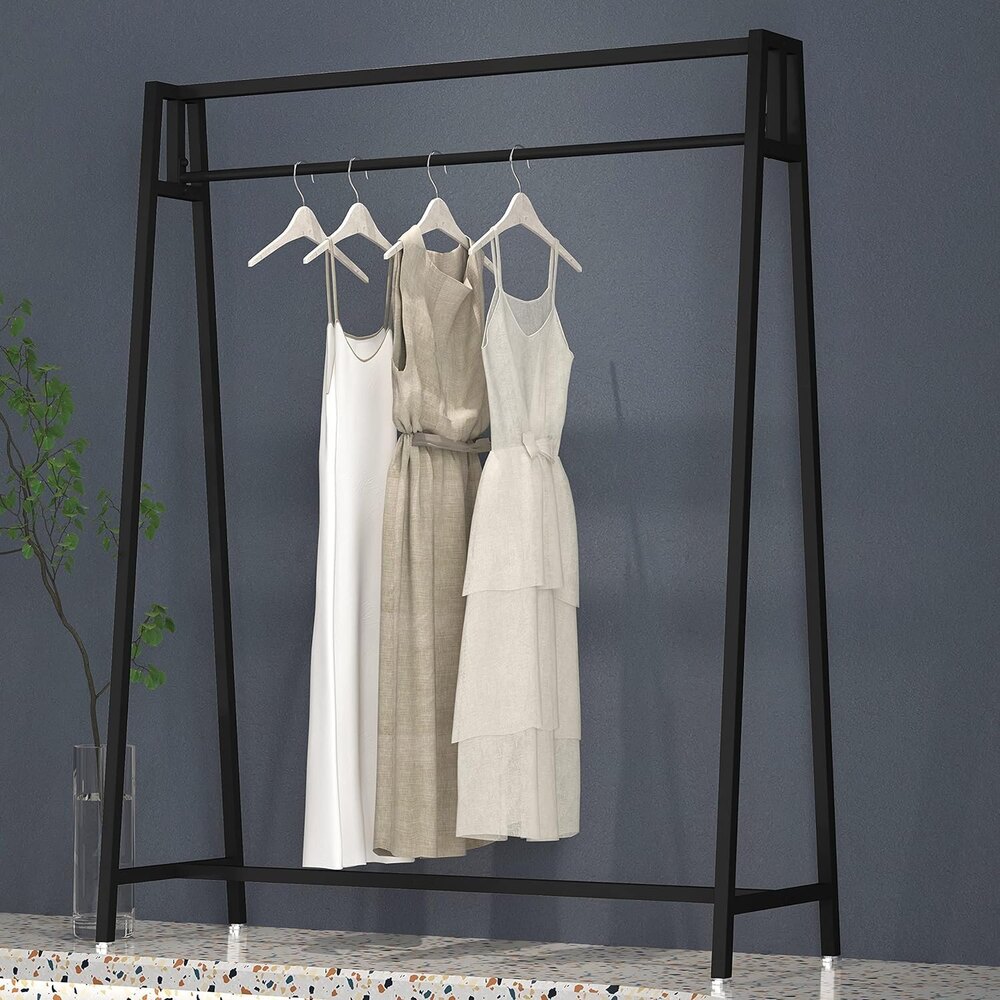 Black Metal Clothing Racks for Hanging Clothes, Modern Garment Rack Heavy Duty Display