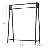 Black Metal Clothing Racks for Hanging Clothes, Modern Garment Rack Heavy Duty Display