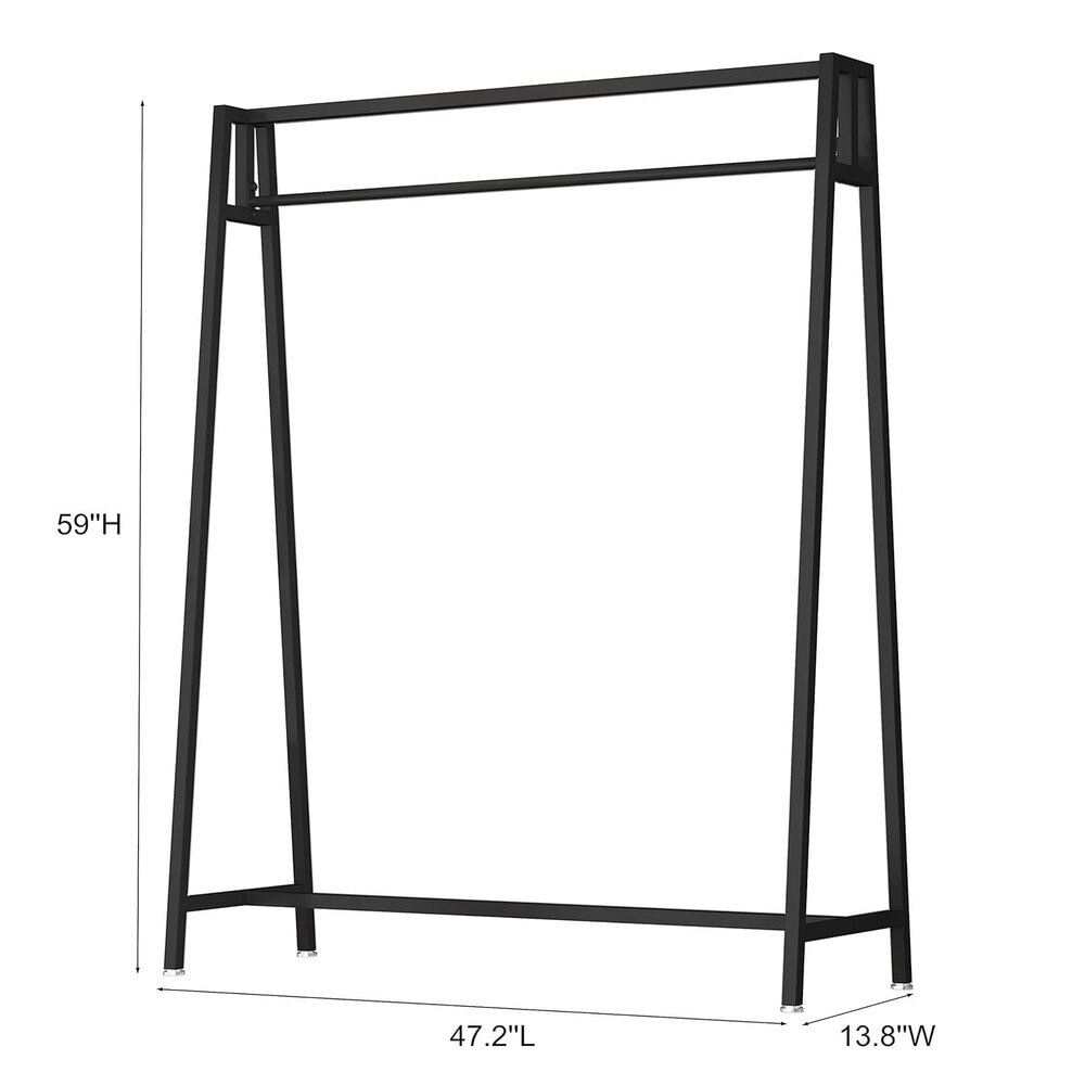 Black Metal Clothing Racks for Hanging Clothes, Modern Garment Rack Heavy Duty Display