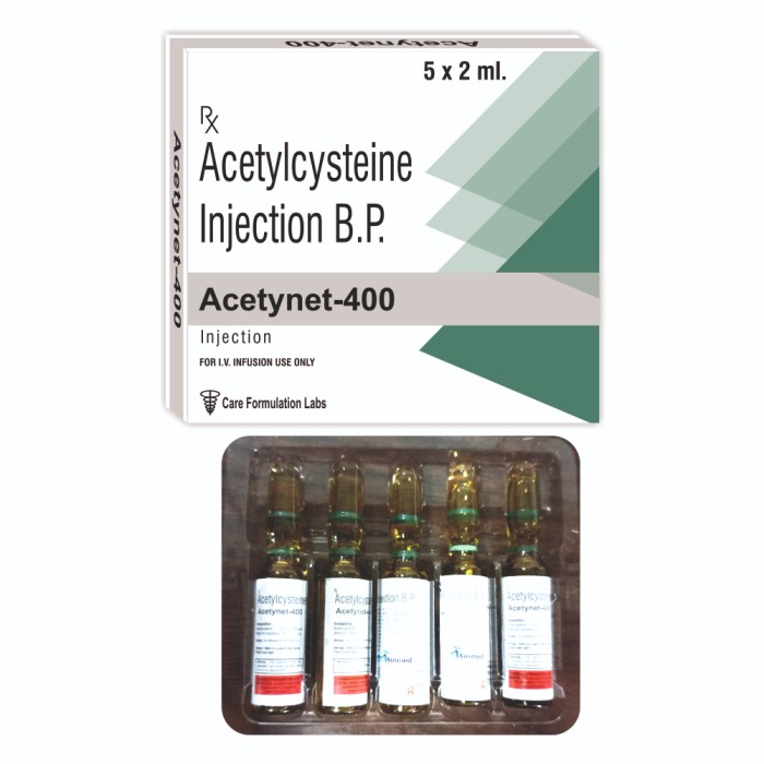 Acetylcysteine B.P. 20% w/v water for injction