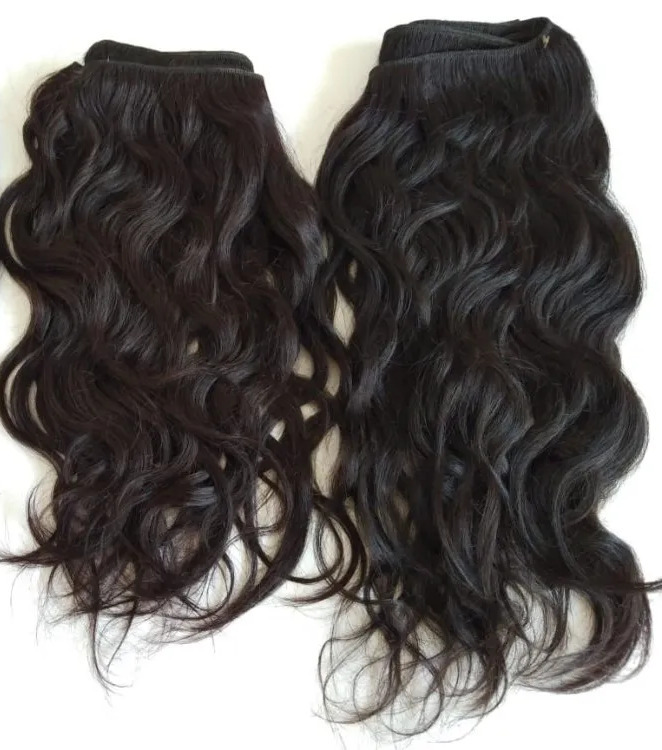 Real Virgin Human Hair Wavy Weft Hair Extension