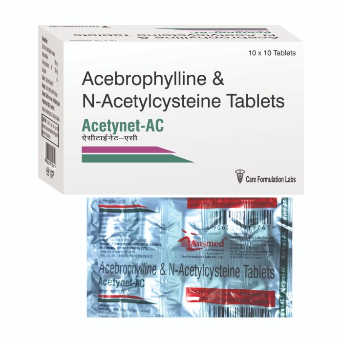 Acebrophylline 100 mg  N-Acetylcysteine BP 600 mg