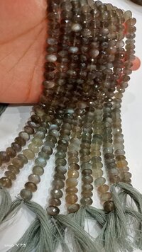Natural Grey Moonstone Rondelle Faceted  beads