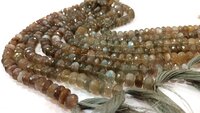 Natural Grey Moonstone Rondelle Faceted  beads