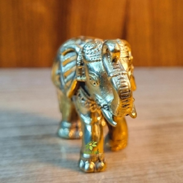 Brass Elephant Showpiece A Beautiful Accent For Your Living Room Or Office Made By Aakrati - Color: Yellow