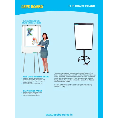 Lepe Conference Flip Chart Board - Color: White