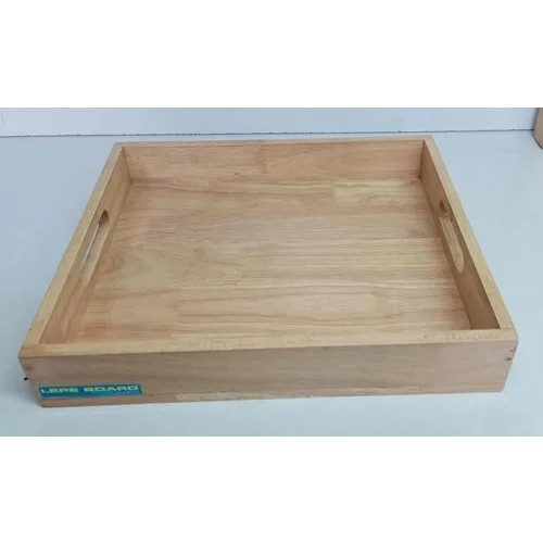 Glossy Natural Wooden Teakwood Tray