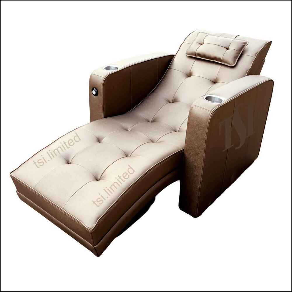 Elegant Golden Modern Indian Style Lounger - Durable Fabric Standard Size Golden Finish | Cup Holder Ideal For Indoor And Outdoor Use