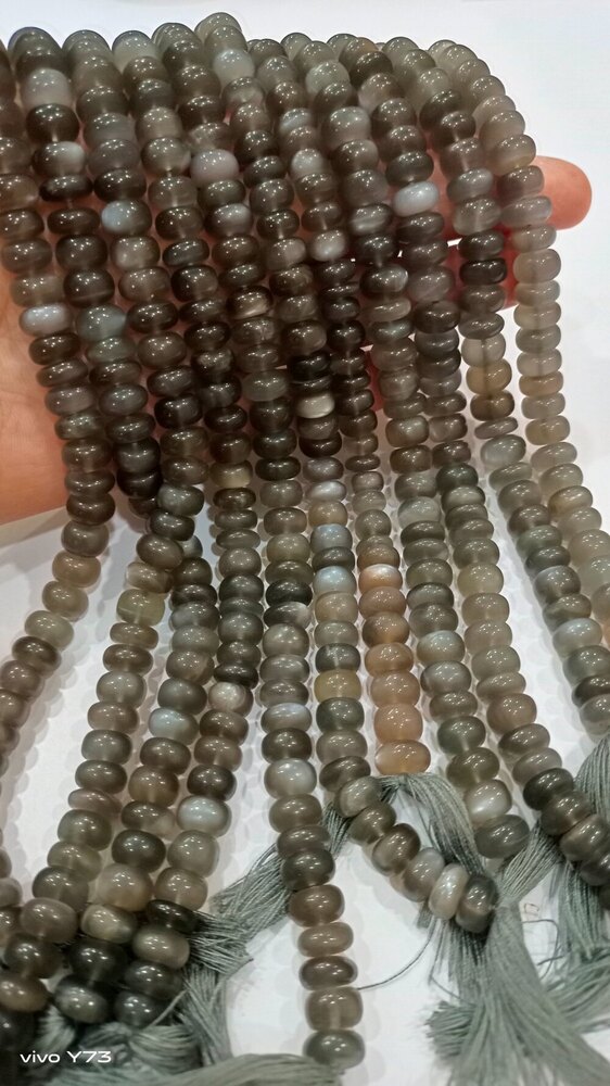 Natural Grey Moonstone Rondelle Plain beads