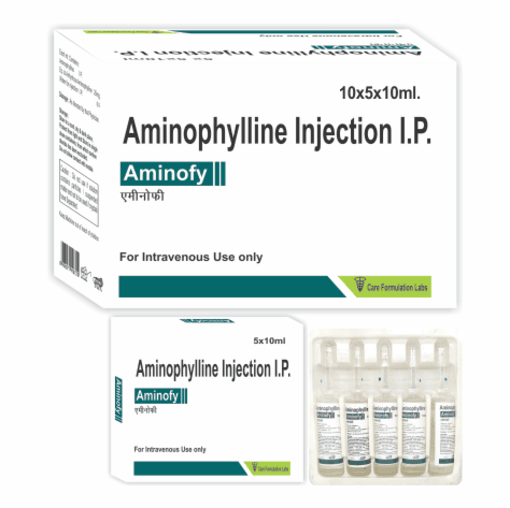Aminophylline I.P, Anhydrous Aminophylline 25mg Water for injection I