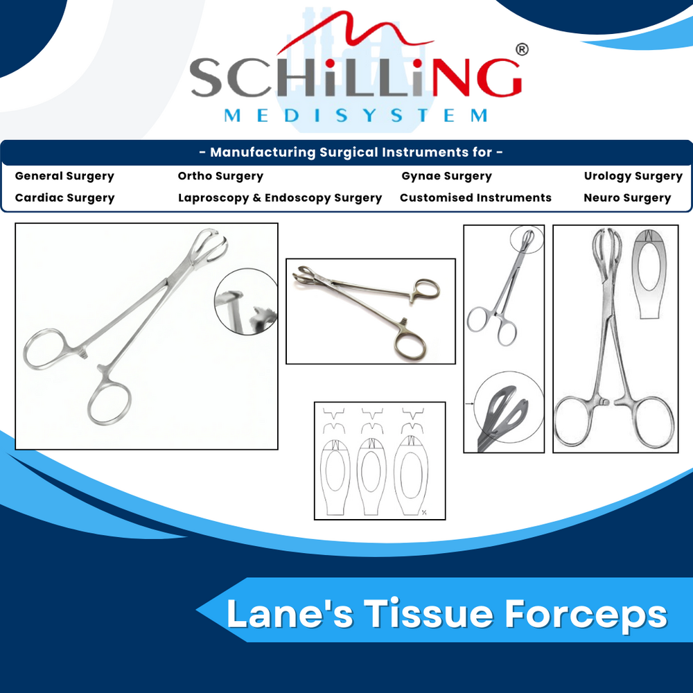 Lane's Tissue Forceps - Dimension (l*w*h): 8*3*6 Inch (in)