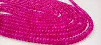 Natural Hot Pink Quartz Rondelle Plain Smooth beads