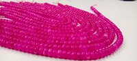 Natural Hot Pink Quartz Rondelle Plain Smooth beads