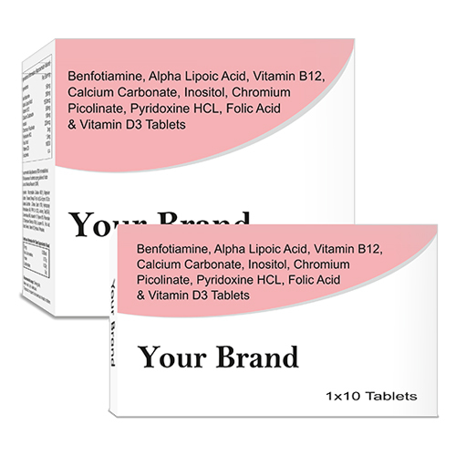 बेनफोटियामिन अल्फा लिपोइक एसिड विटामिन B12 फोलिक एसिड और विटामिन D3 टैबलेट्स