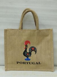 Customised Printed Handled Natural Jute Shopping Bags