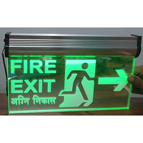 Led Fire Exit Plate - Color: Green