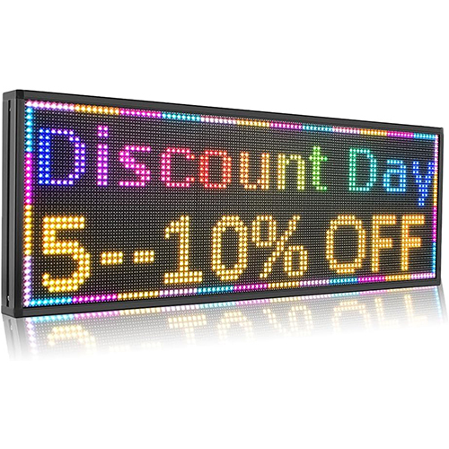 LED Multi Colour Scrolling Board - Durable Aluminum, Outdoor Rectangle Shape , Energy-Efficient Electric Display