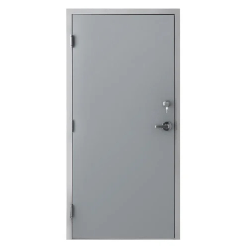 Fire Rated Steel Door - High-Quality Steel, 79 x 35 Inches , Grey Powder Coated, Hinged Design for Office Security and Fire Protection