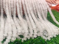 Natural White Ice Quartz Rondelle Plain Smooth beads