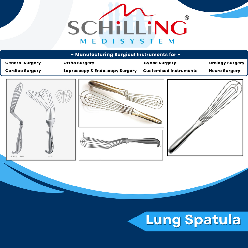 Lung Spatula - 8x3x6 Inch | Manual Surgical Instrument for Neurology, Waterproof, Non-Sterilized
