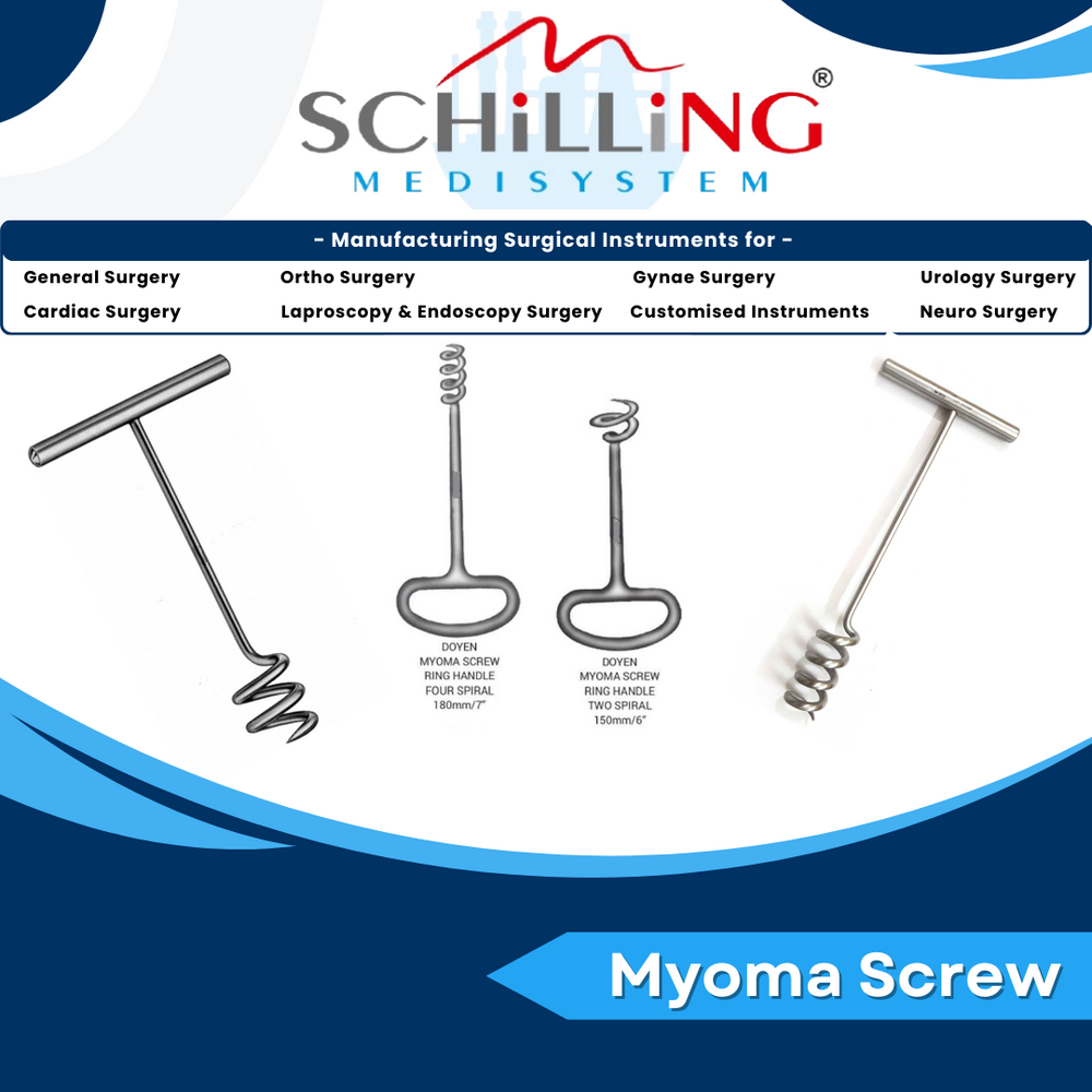 Myoma Screw - Waterproof, Manual Operation | 8x3x6 Inch Dimensions, Surgical Tool for Myomectomy Procedures