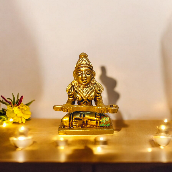 Small Brass Maa Annapurna Idol By Aakrati| Ideal Spiritual Decor for Peace and Abundance