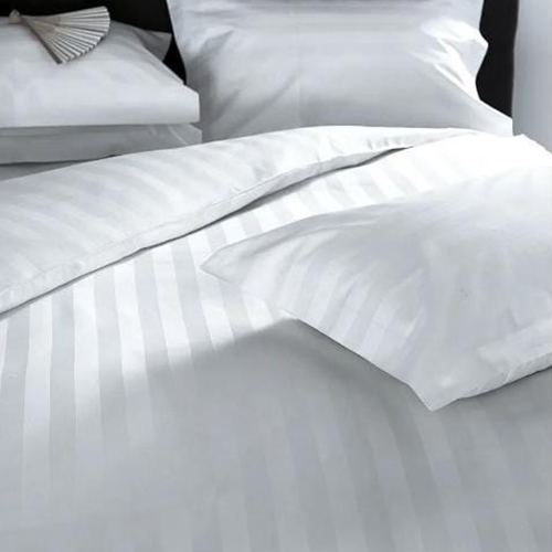 400 TC White Satin Stripe And White Satin Plain Fabrics