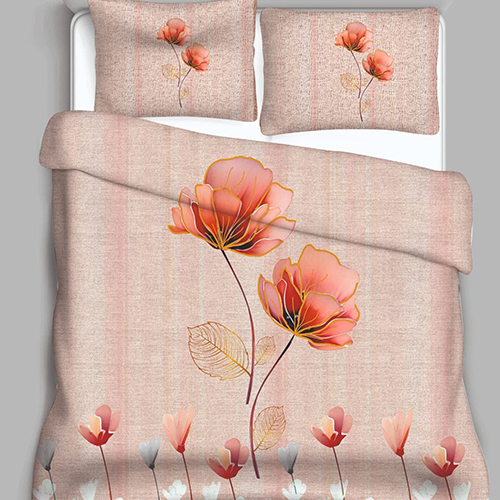 Flower Printed Double Bedsheet (King Size Available) - Color: Multicolor