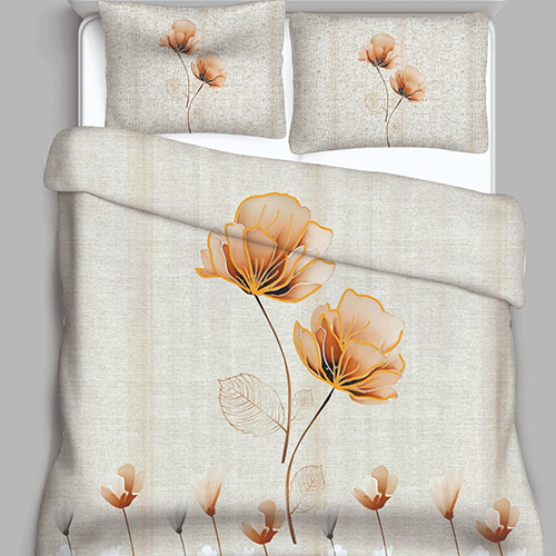 Flower Printed Double Bedsheet (King Size Available) - Color: Multicolor