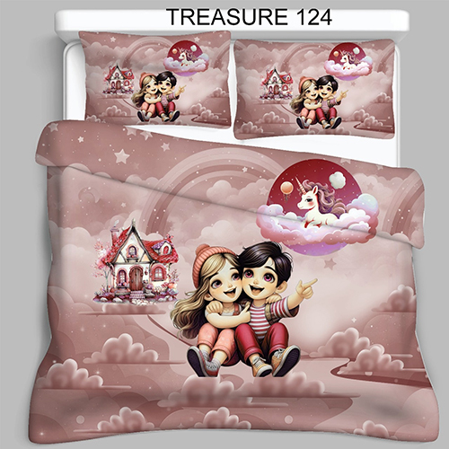 Treasure 124 Double Bedsheet (King Size Available) - Color: Multicolor