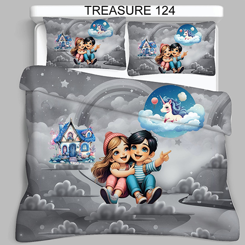 Treasure 124 Double Bedsheet (King Size Available) - Color: Multicolor