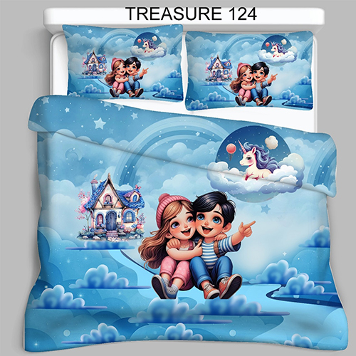 Treasure 124 Double Bedsheet (King Size Available) - Color: Multicolor