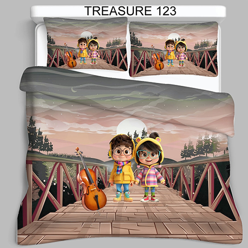 Treasure 123 Double Bedsheet (King Size Available) - Color: Multicolor