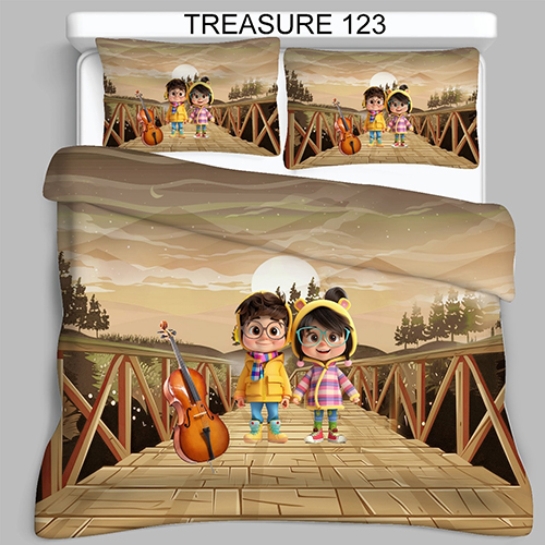 Treasure 123 Double Bedsheet (King Size Available) - Color: Multicolor