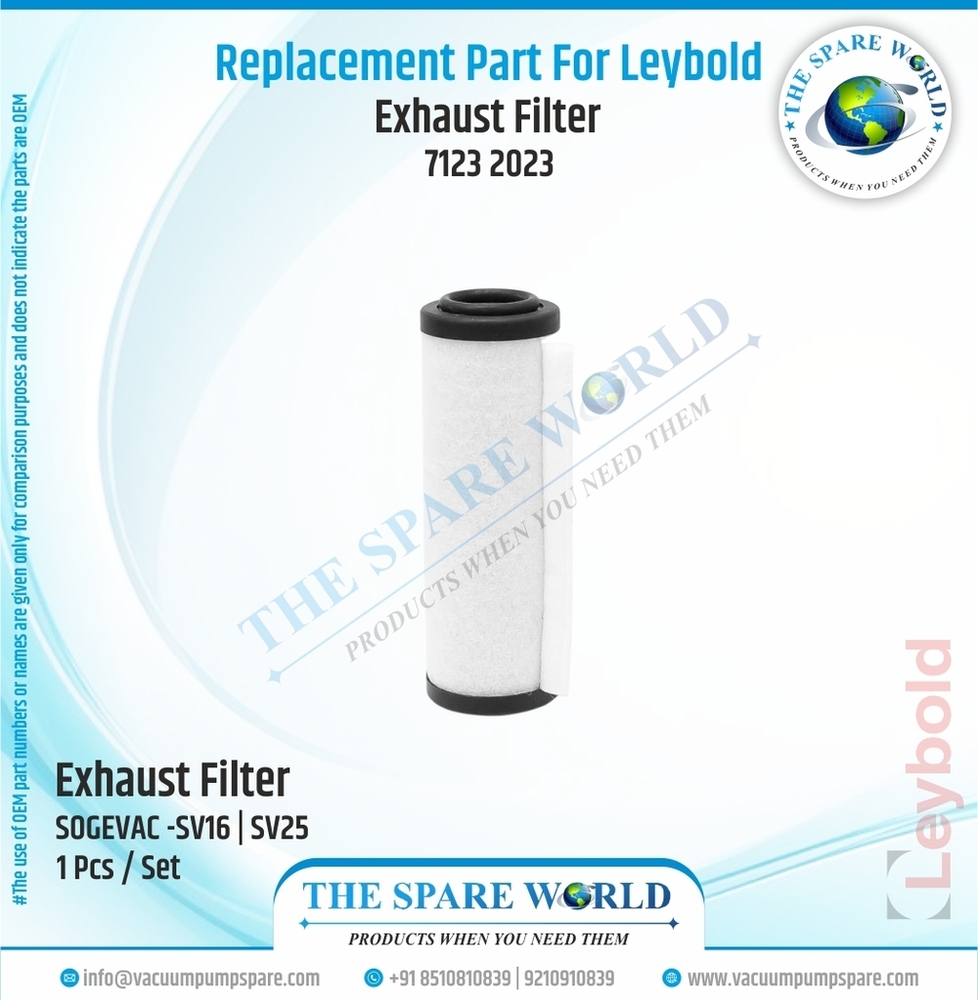 Exhaust Filter For Leybold - SOGEVAC -SV16 - 71232023