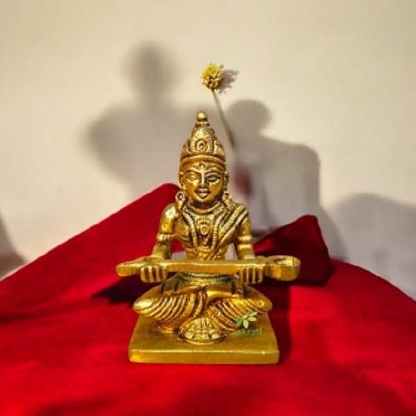 Small Brass Annapurna Murti | A Divine Touch to Your Home or Office Decor Compact Brass Maa Annapurna Statue By Aakrati ( Yellow, 3.9 inch)